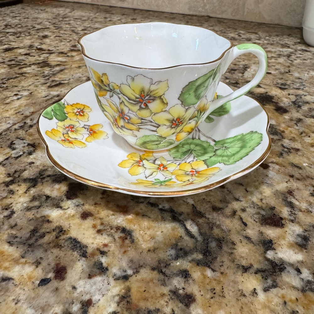 Bone China Floral Teacup and Saucer Set